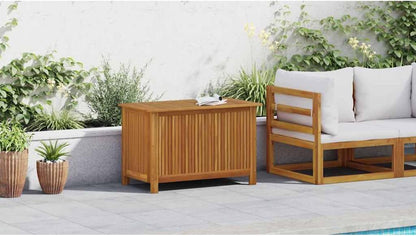 Wood Garden Backyard Organization, Wooden Garden Storage Box for Patio Furniture and Outdoor Cushions, 35.4"x19.7"x22.8",-337