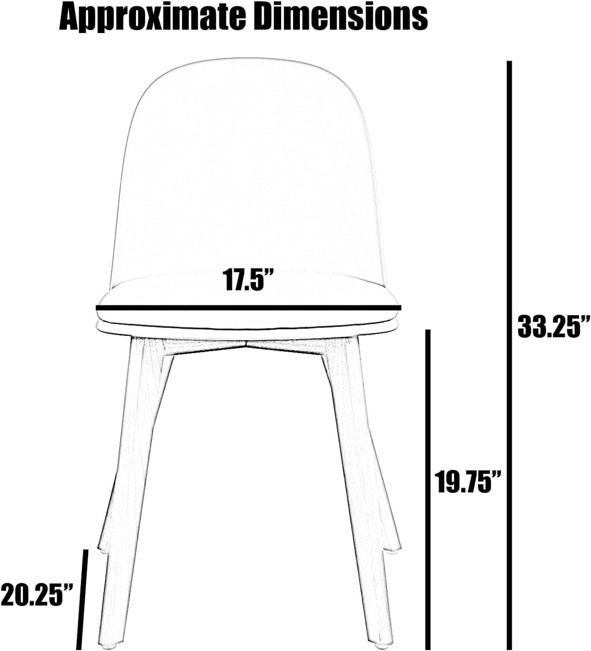2xhome Modern Armless Dining Chair | Plastic Shell with PU Leather Cushion Padded Seat and Wooden Legs | Indoor or Outdoor Use | Home Kitchen Patio, Brown, Single, Set of 1