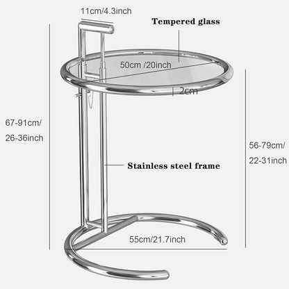 Stylish C-Shaped Sofa Side Table: The Perfect Blend of Function and Design(Color:Brown)