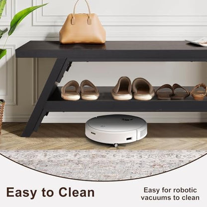 2-Tier Shoe Storage Bench, 47" Solid Wood Entryway Stool Storage | Narrow Shoes Racks for Entryway, Minimalist Multi-Purpose Bench for Hallway, Kitchen, Bedroom, or Dining Room