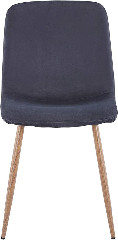 Velvet Dining Chairs Set of 4, Modern Kitchen Chairs, Metal Legs, Upholstered Dining Accent Side Chairs for Living Room Dining Room, Grey