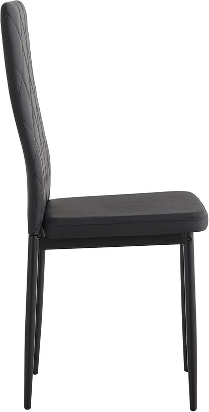 IANIYA Modern Dining Chairs Set of 4, Black Side Dining Room Chairs with Faux PU Leather Padded & High Back, Kitchen Chairs for Dining Room, Living Room, Apartment