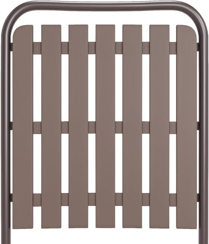 Patio Folding Chairs, Set of 2 Brown Outdoor Portable Chairs with 350 lb Capacity, Rust-Resistant Stain-Proof No Assembly Seating for Garden Balcony