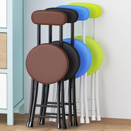 Foldable Bar Stool with Backrest, Portable Folding Chair for Kitchen, Breakfast Bar, Desk, Living Room - PU Padded Round Seat Cushion (Color : Pink)