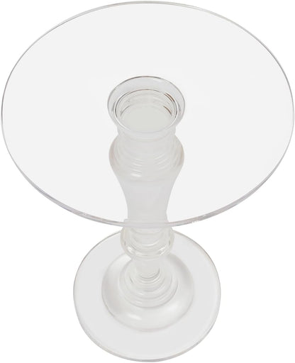 Acrylic End Table Clear Coffee Table with Round Tabletop, Multifuntional Side Drink Tables for Small Spaces Small Side Tables for Living Room Bedroom & Study Rooms, 13" D X 13" W X 20" H