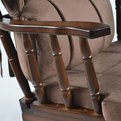 Comfort Deluxe Glider Chair and Ottoman Set (Brown), Large