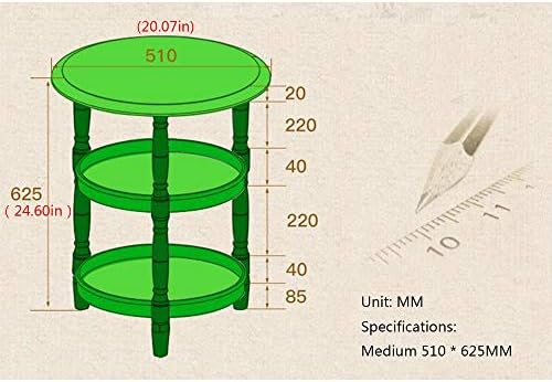 Telephone Table, Small Telephone Coffee Side Table,Living Room Sofa Side Table,Three Layers of Storage,Round Tray Side Table,No Assembly Required(Color:Black Walnut,Size: