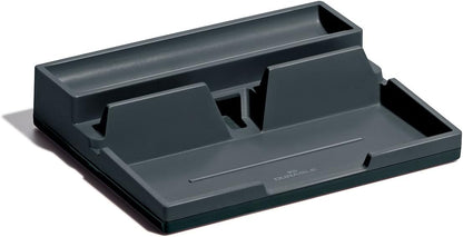 Durable 761358 VARICOLOR Desk Organiser, Compact Stationery Storage Tray with Phone/Table Mount - Charcoal