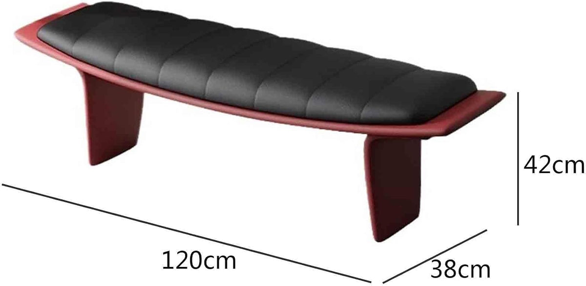 Modern Metal Living Room Shoe Changing Stool Bedroom Leather Upholstered Bed end Entryway(Medium)