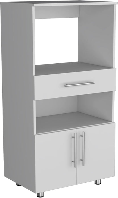 Worland Pantry Cabinet with Microwave Stand, Multi-Functional with Drawer and 2-Door