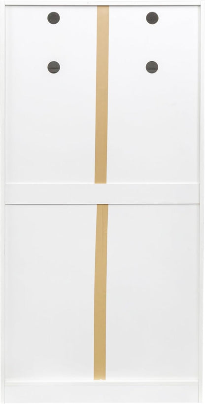 22 inch Deep Kitchen Pantry Cabinet Storage Organizer with Fridge Space,Wood White Food Kitchen Cupboard with 12 Door Shelves Storage Dining Room Furniture (White)