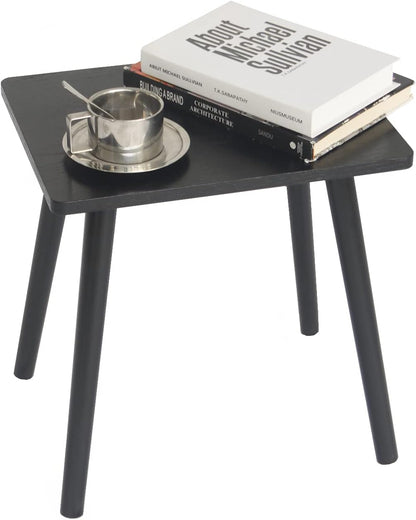 AWASEN Side Table, Small Black End Table for Living Room Bedroom Office Small Spaces, Modern Accent Side Table Nightstand with Solid Wood, Easy Assembly, (Black)