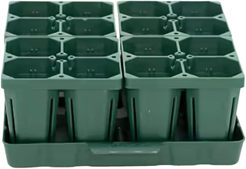 Vego garden Seedling Suite Products, 4 Pack Jumbo Seedling Trays with 10" x 10" Bottom Watering Trays