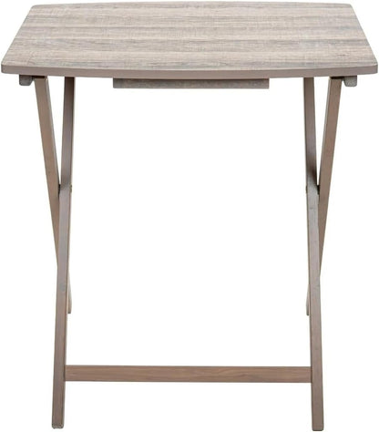 Oversized Rustic Gray Folding Tray Table, 23.5 x 18 Inch Surface