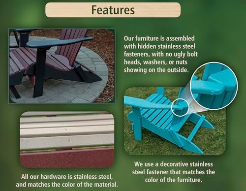 5 FT Purple Amish-Made Porch Glider – 1000 lb Heavy-Duty Poly Lumber wood Roll Back Glider – USA Crafted HDPE Outdoor Seating Furniture - Stainless Steel Hardware – Smooth, Quiet Glide - CupHolders