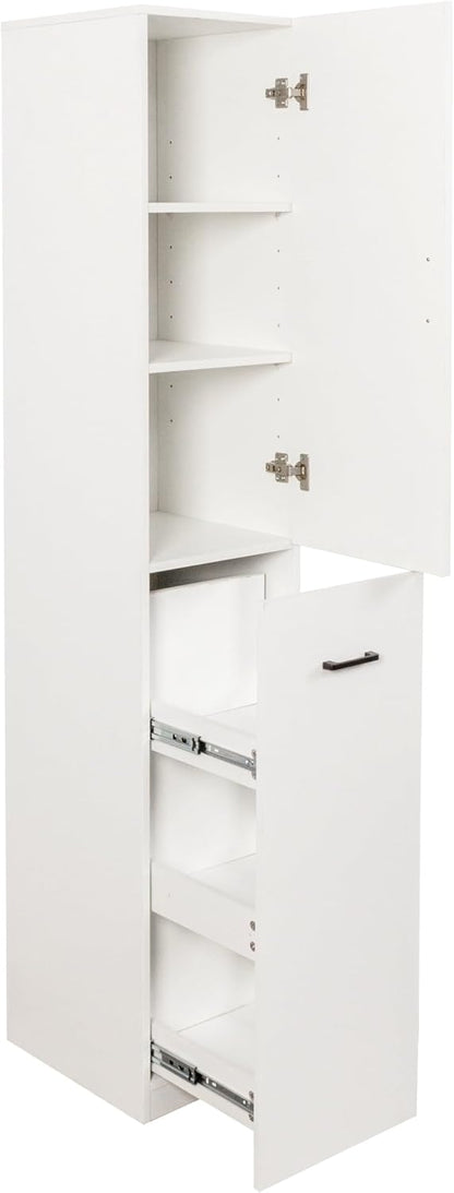 71" Spice Cabinet Pantry Cabinet for Kitchen, Tall Slim Storage Cart with Door & 3-Tier Shelf, Narrow Side of Fridge Next to Fridge Storage, Freestanding Narrow Pantry Cabinet for Small Spacem, White