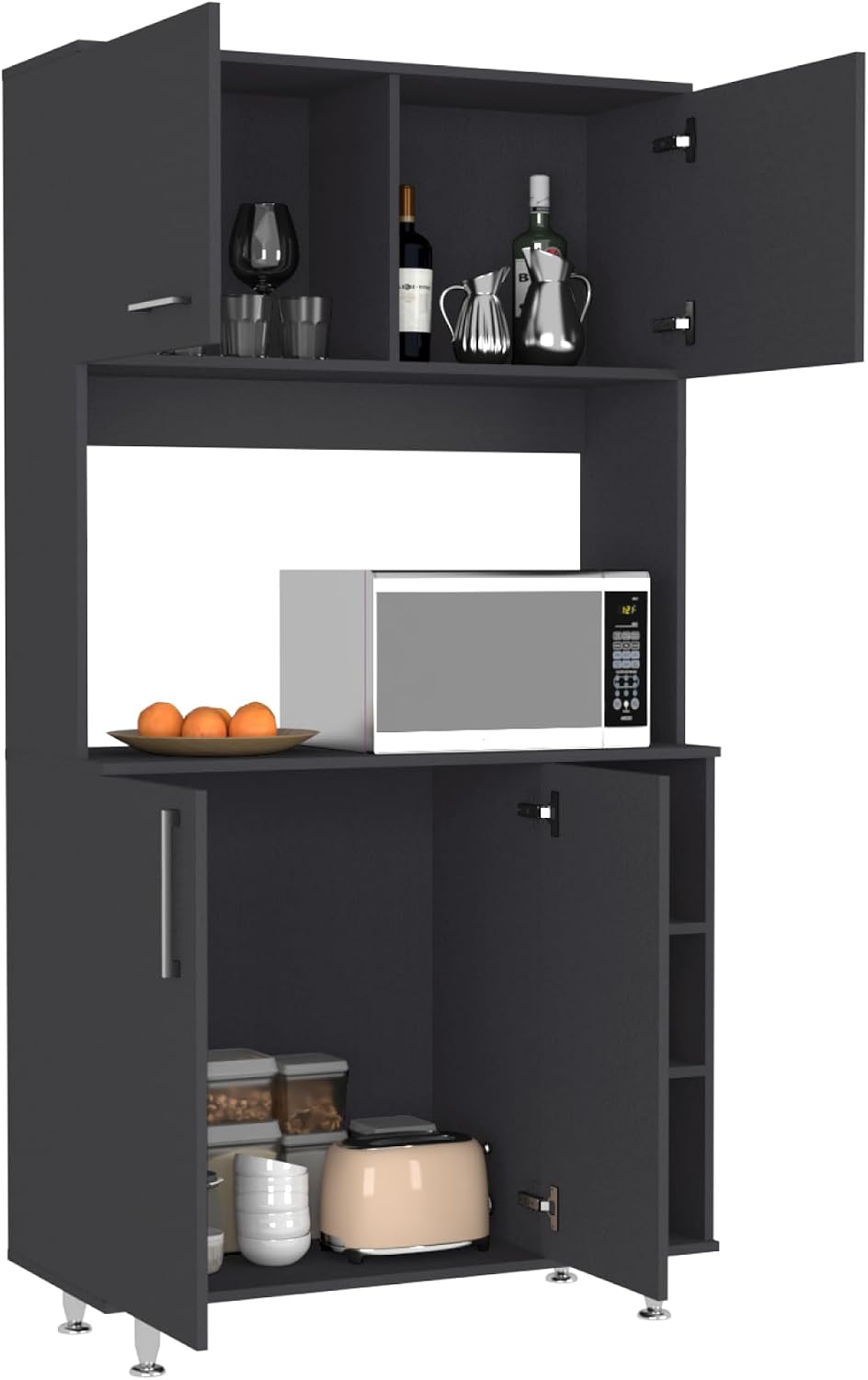 Pantry Cabinet Delaware, Kitchen, Black