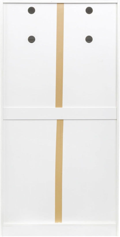 Standalone Pantry Cabinet Buffet Sideboard Cupboard with Double Doors, Multi-Level Shelving, Tall Organizer Storage for Kitchen Dining Living Hallway Bathroom, Modern Retro Furniture (White)