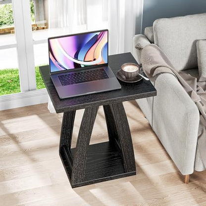End Tables Living Room Set of 2. Side Tables Living Room. Side Table Beside Sofa. Modern End Table for Home. Black End Tables Set of 2