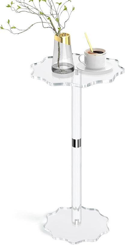 Drink Table, Acrylic Side Table, 10×10×20in Drink Tables for Small Spaces, Plant Stand, Acrylics Furniture, Home Decorations for Living Room, Home Decor Accents (Acrylic)