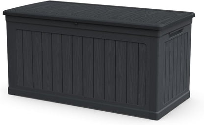 230 Gallon Large Outdoor Storage Deck Box XXL Patio Furniture Storage, 440 lbs Load Capacity as Bench/Table, Waterproof Resin Double-Wall for Backyard Garden & Pool