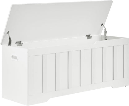 VANKILEY 47.2" Storage Chest Extra Large, Storage Bench.(White) | Wooden storage chest with 2 hinges,47.2"Lx15.7"Wx19.1"H.Storage bench for bedroom,living room,entryway and blanket storage
