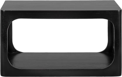 Kate and Laurel Dahl Modern Wood Floating Side Table, 18 x 10 x 10, Black, Contemporary Wooden Floating Nightstand for Use as Living Room End Table or Over-the-Toilet Storage Shelf