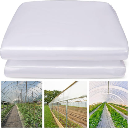 Farm Plastic Supply - Clear Greenhouse Plastic Sheeting - 6 mil - 4 Year UV Resistant Polyethylene Greenhouse Film, Replacement Cover, Hoop House Green House Cover for Gardening, Farming (16' x 28')