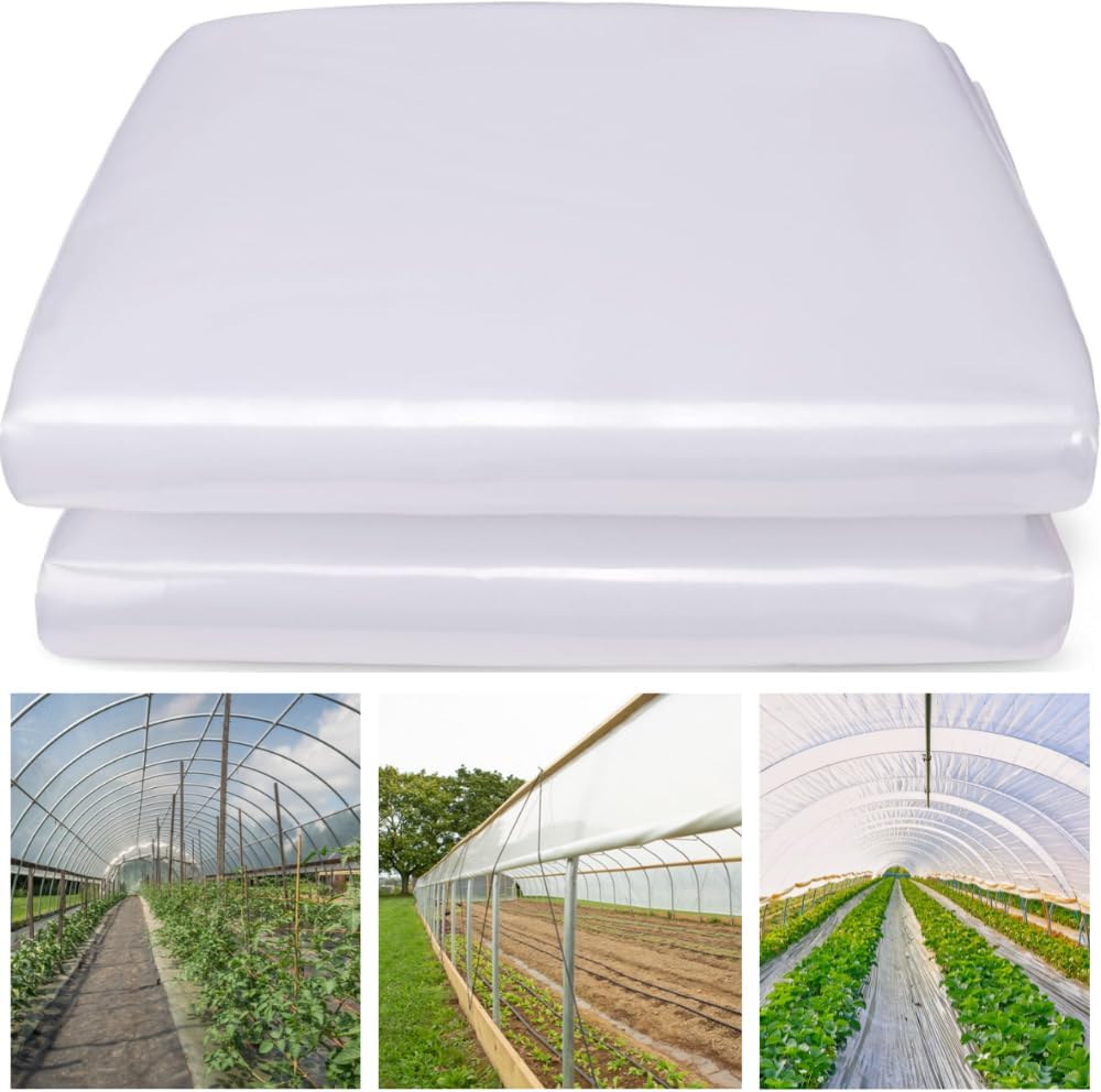 Farm Plastic Supply - Clear Greenhouse Plastic Sheeting - 6 mil - 4 Year UV Resistant Polyethylene Greenhouse Film, Replacement Cover, Hoop House Green House Cover for Gardening, Farming (32' x 50')