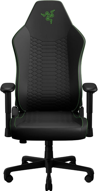 Razer Iskur V2 X NewGen Ergonomic Gaming Chair, Black/Green | Gen-2 EPU Leather with CoolTouch, Lumbar Support, Ultra-Wide Base, Foam Cushions, Adjustable 152 Degree Recline, 2D Armrests
