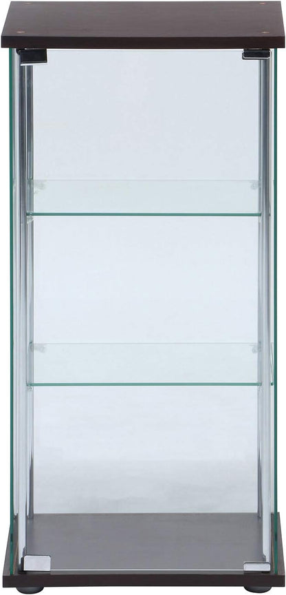 Fuji Boeki 96049 Collection Case, Figure Case, 3 Tiers, Width 16.7 x Depth 14.4 x Height 33.9 inches (42.5 x 36.5 x 86 cm), Brown, Tempered Glass, Full Glass,