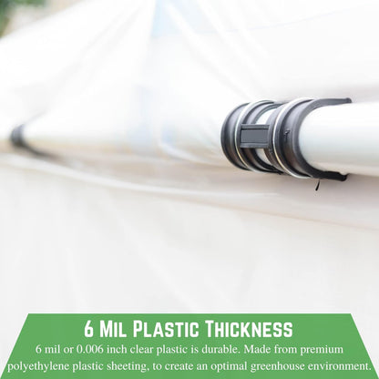 Farm Plastic Supply - Clear Greenhouse Plastic Sheeting - 6 mil - 4 Year UV Resistant Polyethylene Greenhouse Film, Replacement Cover, Hoop House Green House Cover for Gardening, Farming (12' x 100')
