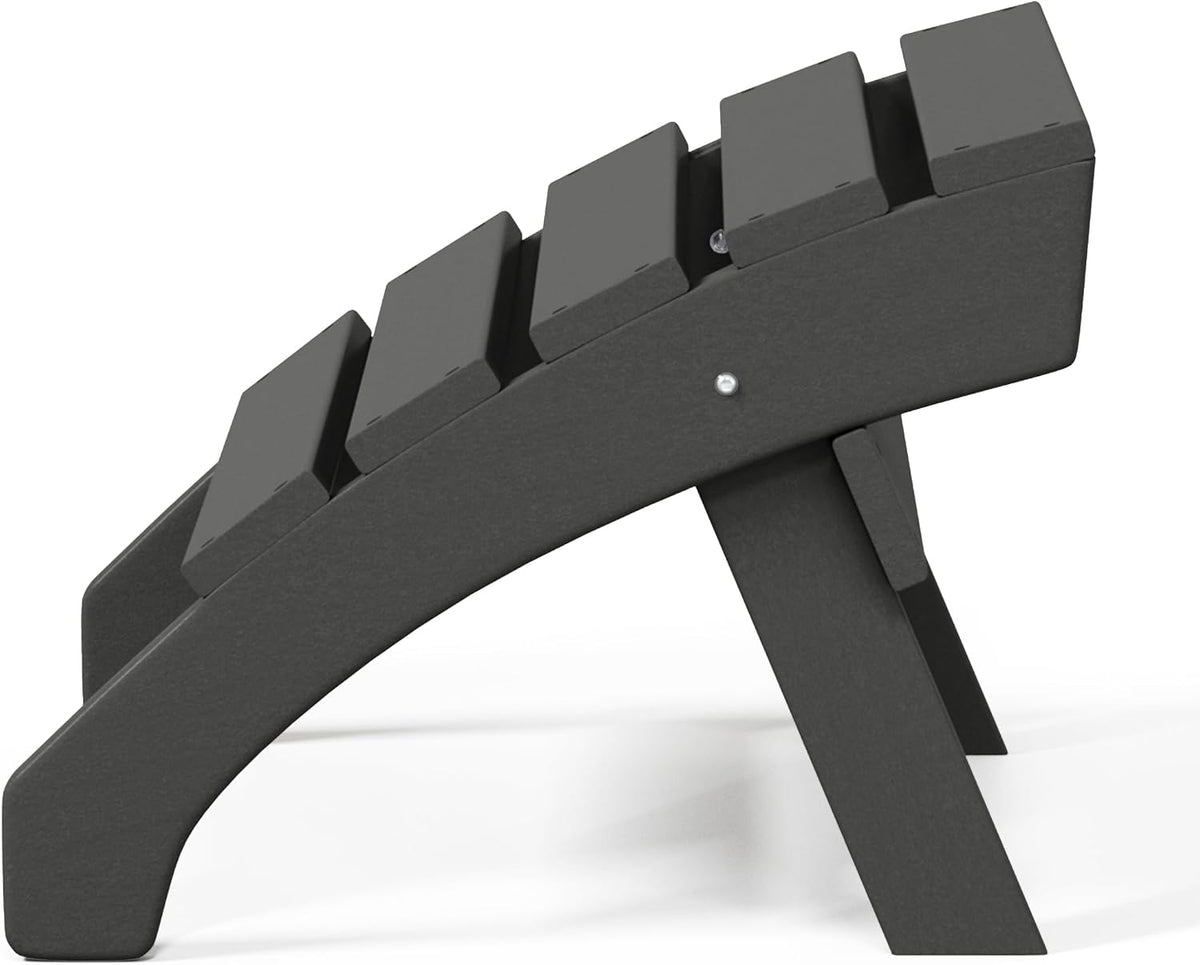 WestinTrends Dylan Outdoor Patio HDPE Adirondack Ottoman Footrest, Gray