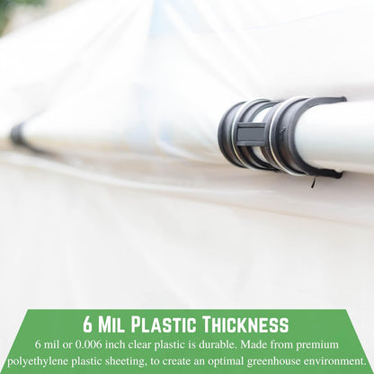Farm Plastic Supply - Clear Greenhouse Plastic Sheeting - 6 mil - (54' x 75') - 4 Year UV Resistant Polyethylene Greenhouse Film, Hoop House Green House Cover for Gardening, Farming, Agriculture