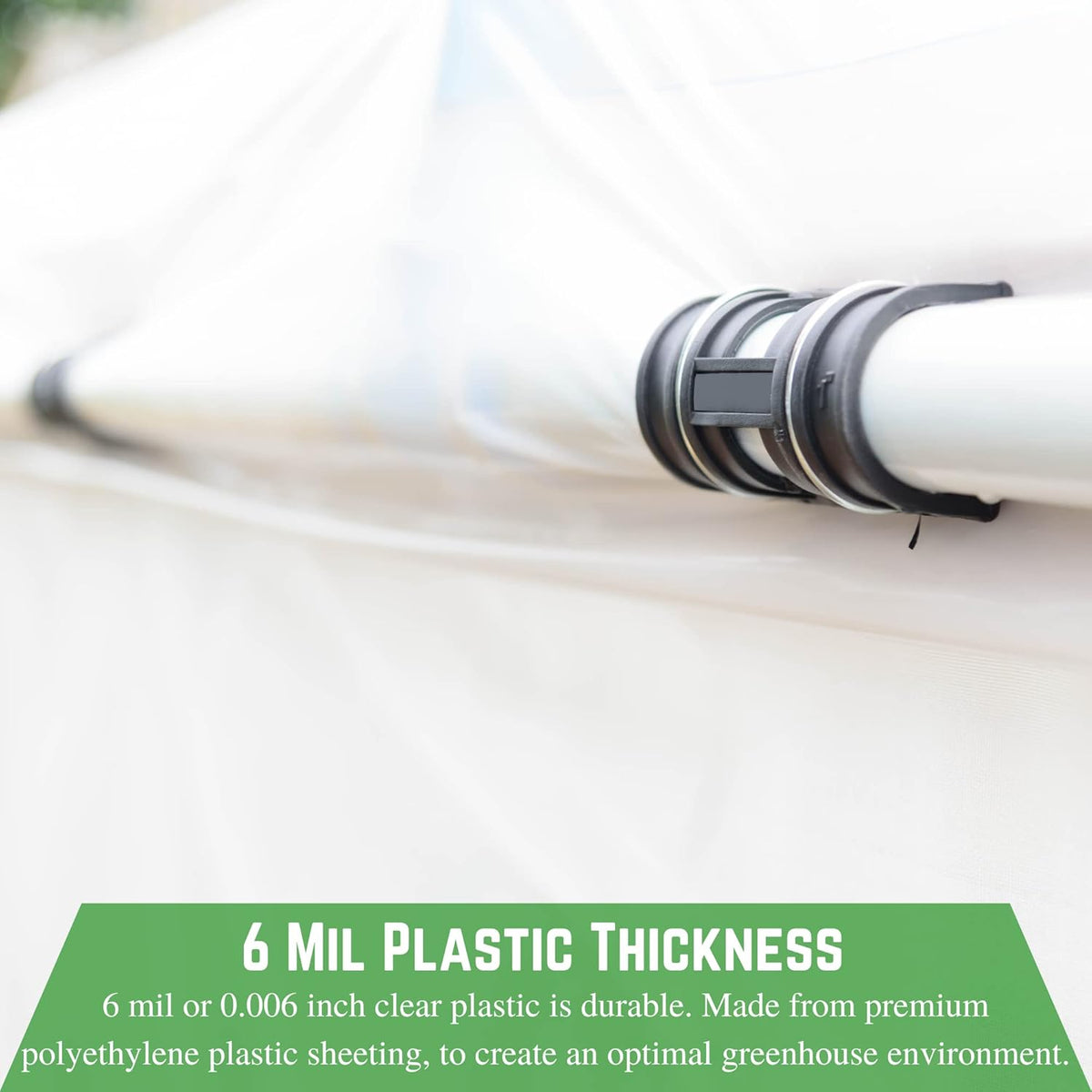 Farm Plastic Supply - Clear Greenhouse Plastic Sheeting - 6 mil - (40' x 60') - 4 Year UV Resistant Polyethylene Greenhouse Film, Hoop House Green House Cover for Gardening, Farming, Agriculture