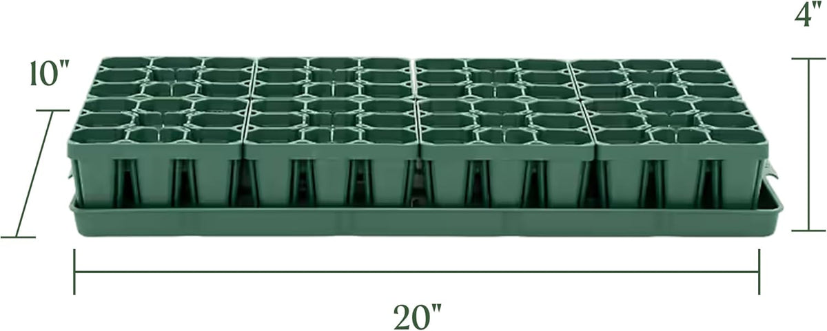 Vego garden Seedling Suite Products, 8 Pack Standard Seedling Trays with 10" x 20" Bottom Watering Trays