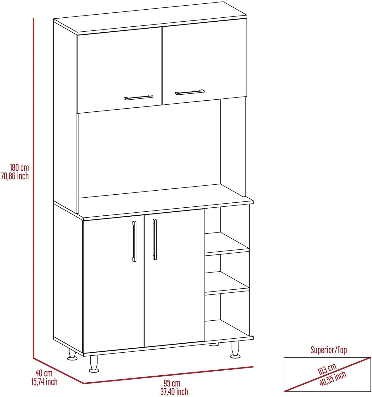 Pantry Cabinet Delaware, Kitchen, Black