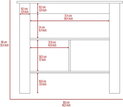 Kitchen Island with Three Shelves and Four Legs - Light Gray/White | Three shelves and four legs design for stable kitchen use