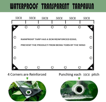 7' x 10' Clear Vinyl Tarp, PVC 14 Mil Tarpaulin, Clear Tarps with Grommets, Duty Heavy Tear Resistant Cover for Camping, Plants Greenhouse, Cars, Patio and Pavilion