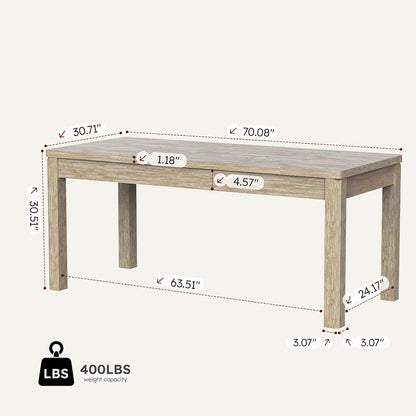 Farmhouse Dining Table for 6, Rectangle Dining Table, Kitchen Table Oak | Large Modern Wood Table for Home Office & Family Gathering - Sturdy Design