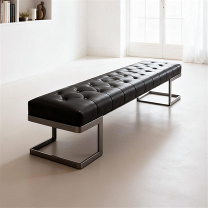 Modern Leather Bed end Bench Bedroom Dressing Room Leisure Entryway(XS)