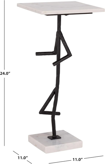 SAFAVIEH Home Collection - Warso White & Black Marble Accent Table, Sculptural Side Table, Fully Assembled (ACC3751A)