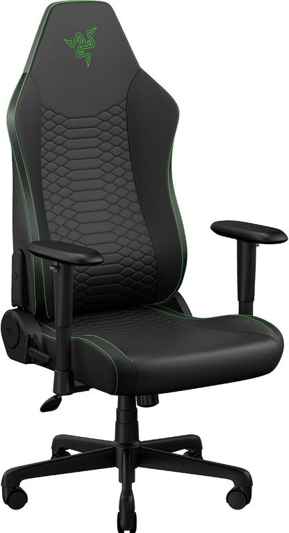 Razer Iskur V2 X NewGen Ergonomic Gaming Chair, Black/Green | Gen-2 EPU Leather with CoolTouch, Lumbar Support, Ultra-Wide Base, Foam Cushions, Adjustable 152 Degree Recline, 2D Armrests