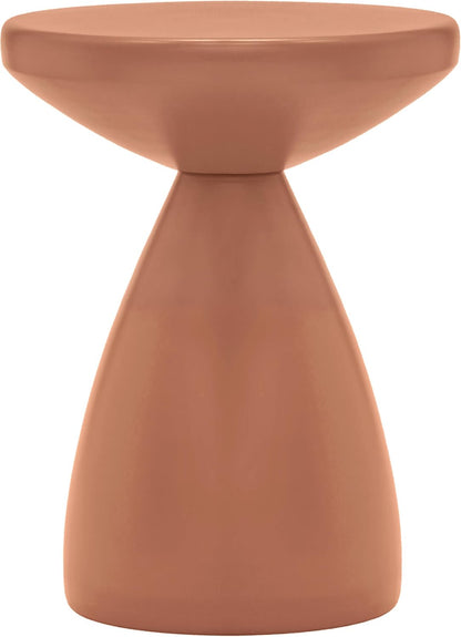 Meridian Furniture 99026Terracotta-ET Anika Collection Modern | Contemporary Side Table with Matte Terracotta Finish Iron Metal, 14.5" W x 14.5" D x 19" H, Terracotta