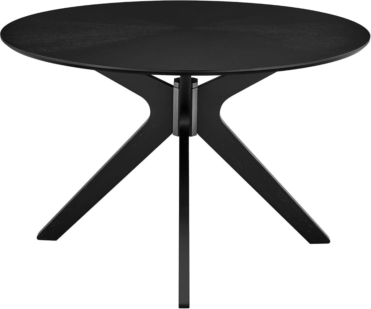 Modway Crossroads 47" Round Wood Dining Table in Black