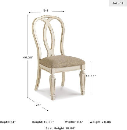 Signature Design by Ashley Realyn Dining Chairs, Set of 2, French Country