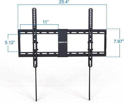Mount-It! Tilting TV Wall Mount Bracket for 42-80 Inch TVs | Universal TV Mount with Low Profile Design, Supports 110 lbs | Quick Release Lock | Fits 16" & 24" Studs | Max VESA 600x400mm