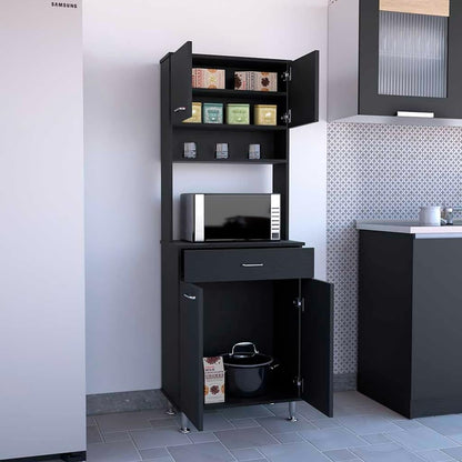 Tuhome Santoro 60 Pantry Cabinet with Double Doors, Adjustable Shelves, Versatile Storage for Kitchen, Dining, and Utility Rooms