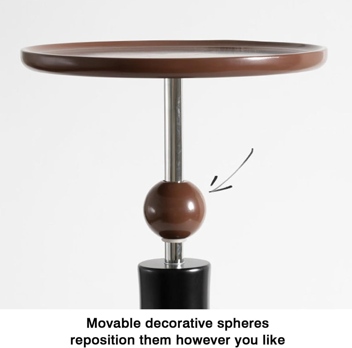 Movable Small Side Table for the Living Room or Bedside—Suitable for Displaying Ornaments; Features a Wooden Base