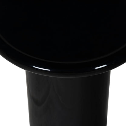 SAFAVIEH Couture Collection - Lolita Black Concrete Accent Table, Modern Round Top Side Table, High Gloss Finish, Fully Assembled (SFV2622A)